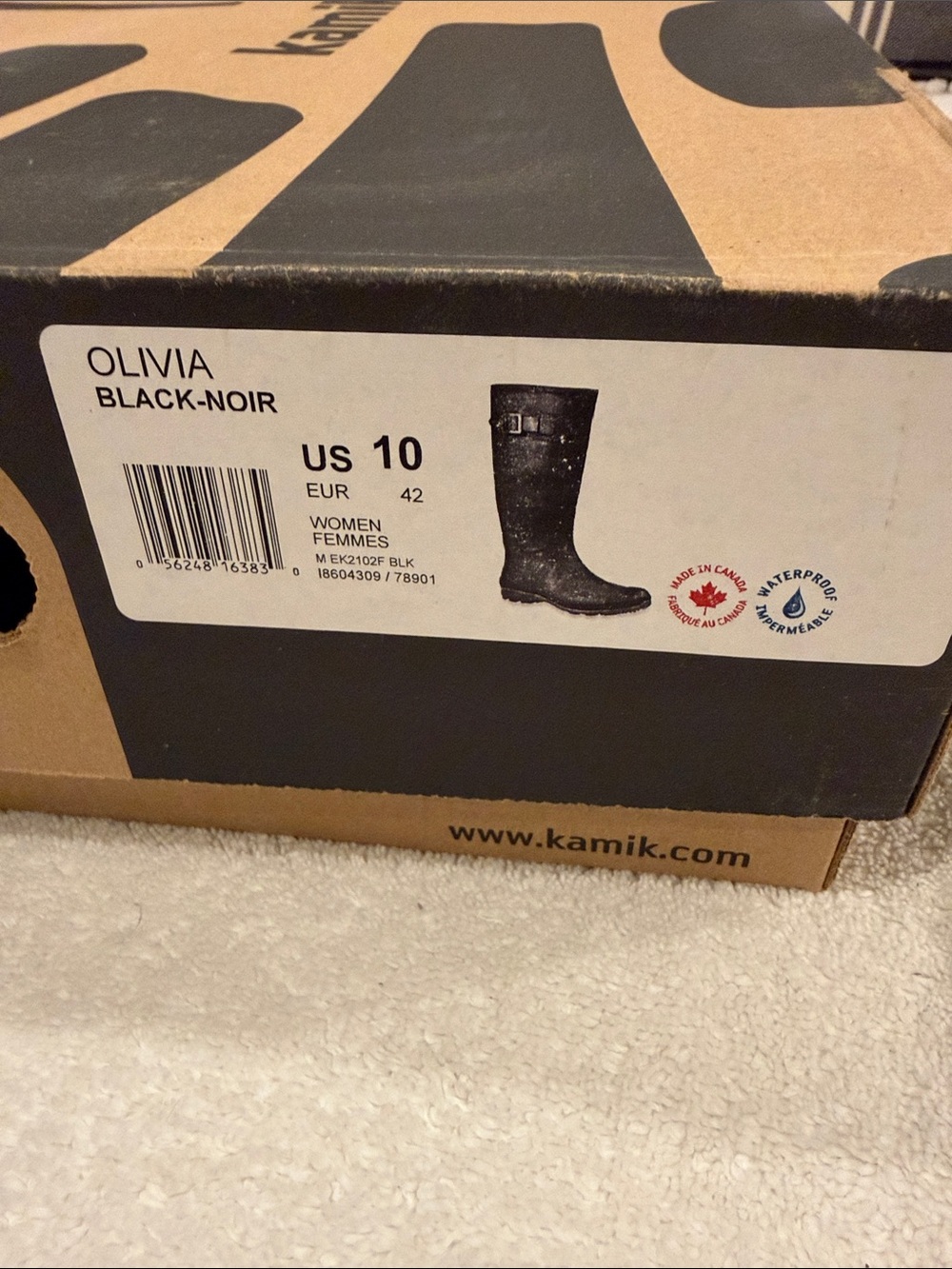 Kamik Women’s Black Olivia Rainboot